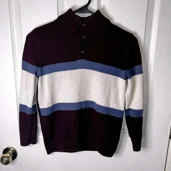 Sonoma Goods for Life Boy's Red/Blue Varsity Stripe Sweater Size 8 EUC - Picture 1 of 6